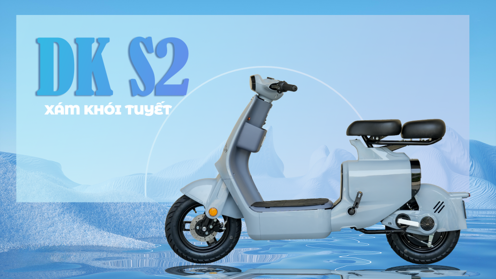 Xe điện DKBike S2 - Xám khói tuyết