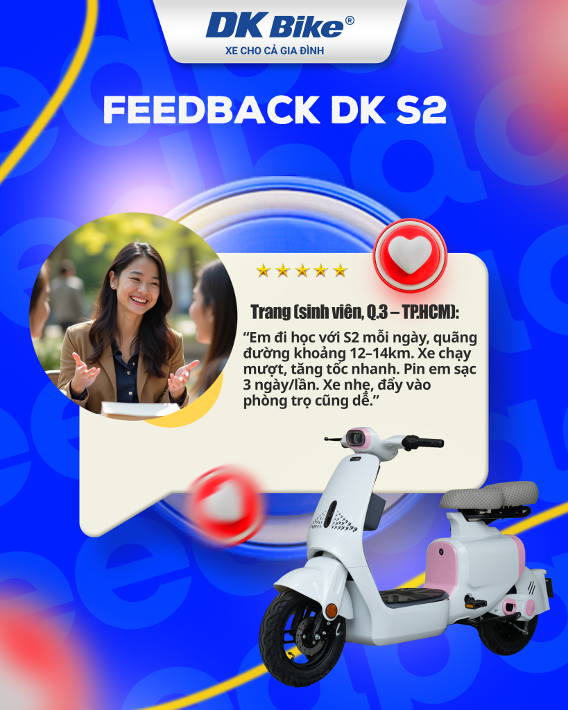 Feedback từ khách hàng khi sử dụng xe điện DKBike S2 sau 1 tháng