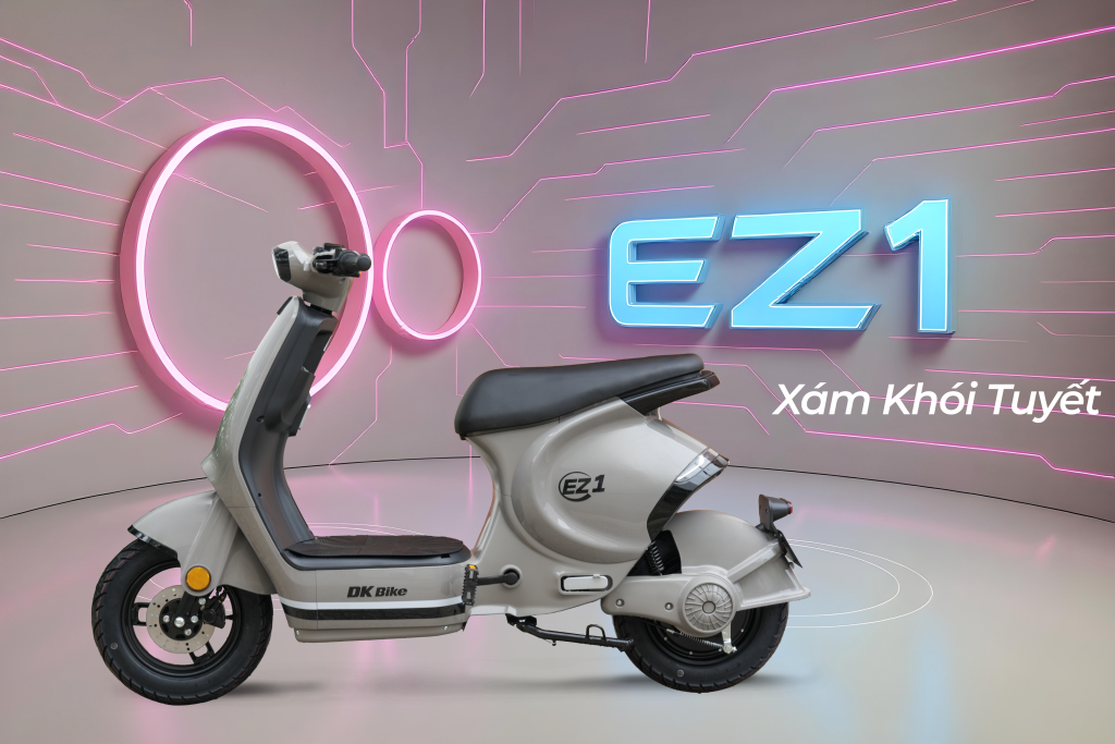 Xe điện DKBike EZ 1 - Xám Khói Tuyết