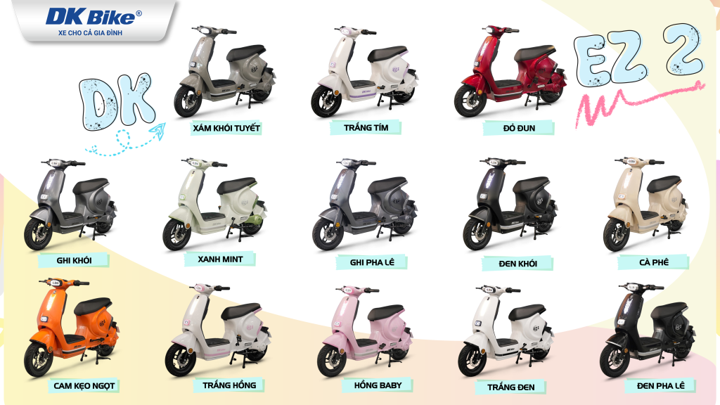 Xe điện học sinh DKBike EZ 2 - Dải màu đa dạng, phù hợp nam và nữ