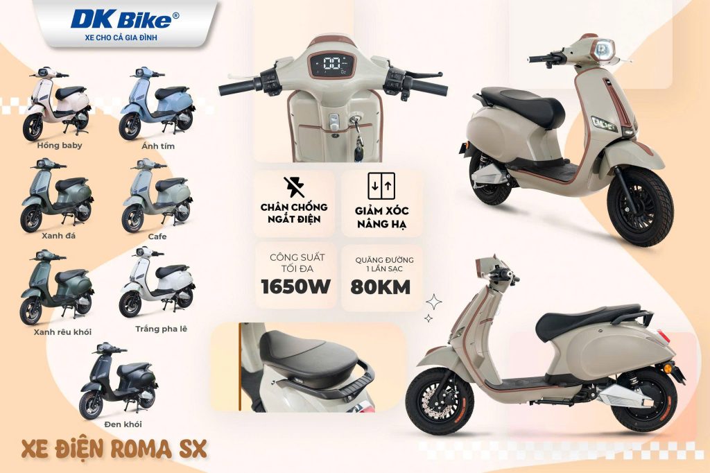 Thông số kỹ thuật xe máy điện DKBike Roma Sx