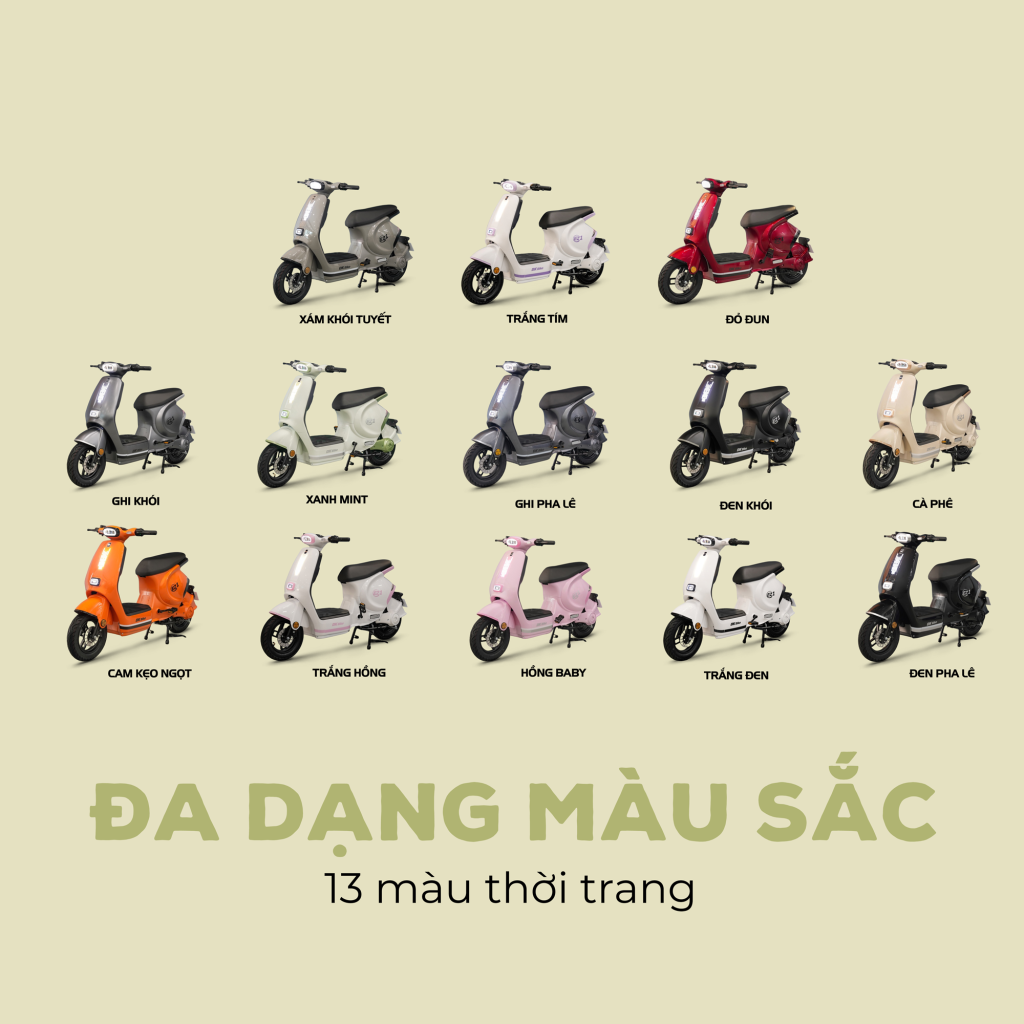 Xe điện EZ 2 đa dạng màu sắc phù hợp với học sinh GenZ năng động