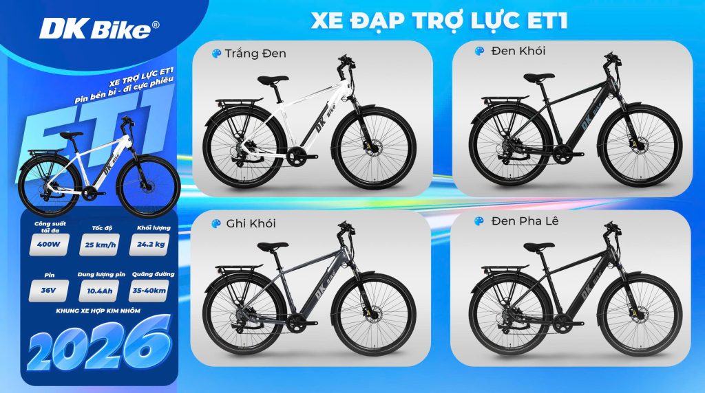 DKBike ET1 - Xe đạp trợ lực điện phù hợp cho nam giới với thiết kế thể thao