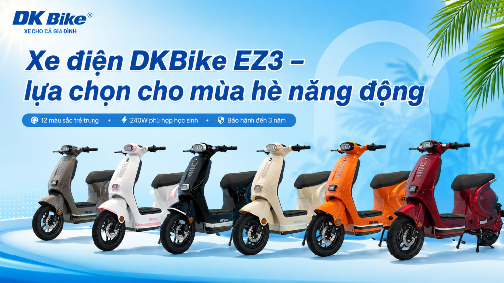 Xe điện DKBike Ez3 với dải màu đa dạng sẽ lạ lựa chọn hàng đầu cho hè 2026 dành cho học sinh