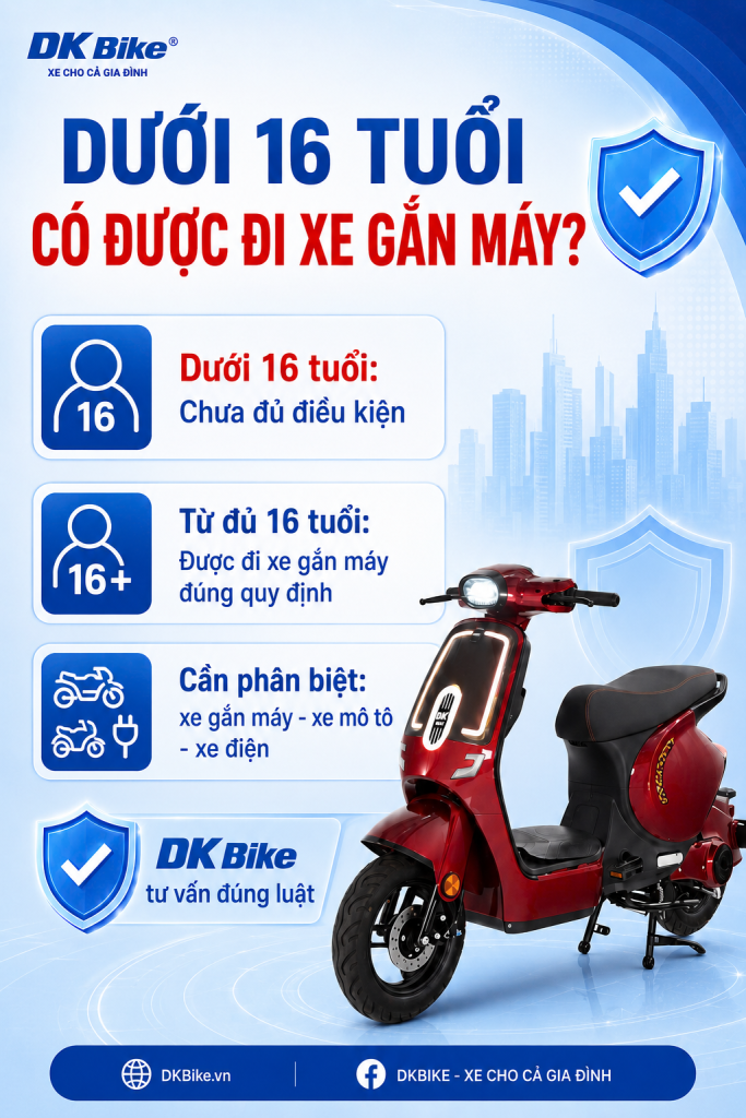 16 tuổi sử dụng xe gắn máy có được hay không ? 16 tuổi nên sử dụng xe nào