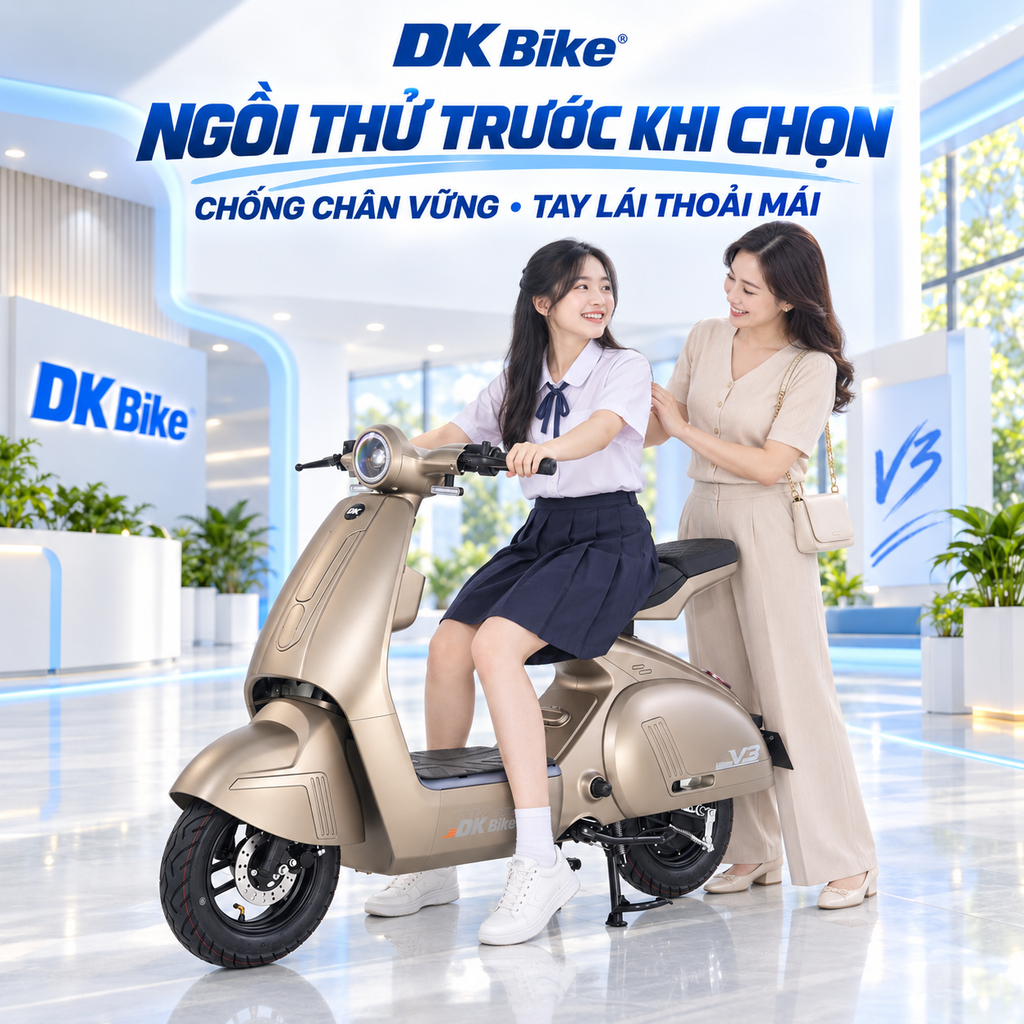 Ngồi thử xe trực tiếp tại đại lý của DKBike để lựa chọn xe điện phù hợp nhất