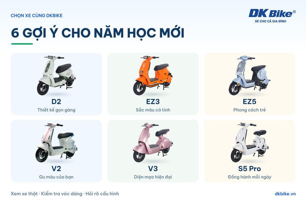 6 mẫu xe điện đi học phù hợp cho học sinh